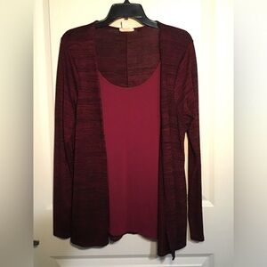 Elegant Burgundy Women's Blouse Size M